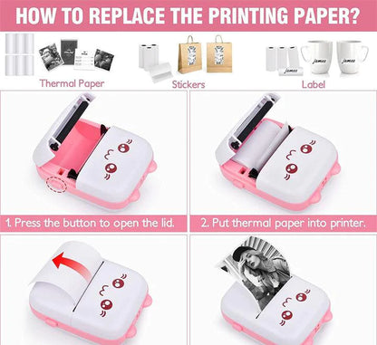 Portable Mini Pocket Printer طابعة بلوتوث لاسلكية للصور والملصقات والملاحظات  وصف المنتج
