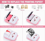 Portable Mini Pocket Printer طابعة بلوتوث لاسلكية للصور والملصقات والملاحظات  وصف المنتج
