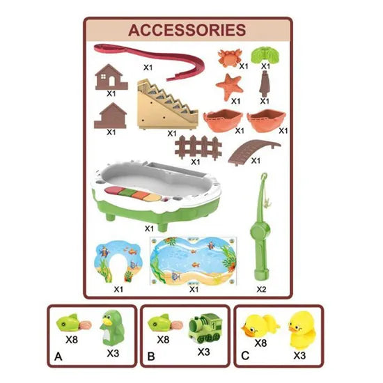 🎣 Kids Magnetic Fishing Game Set | Interactive Rotating Board with Fish & Dinosaurs