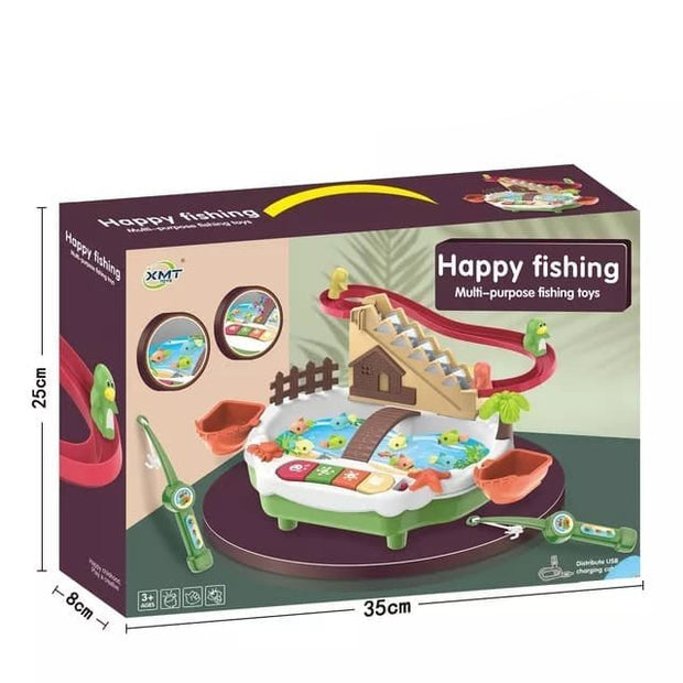 🎣 Kids Magnetic Fishing Game Set | Interactive Rotating Board with Fish & Dinosaurs