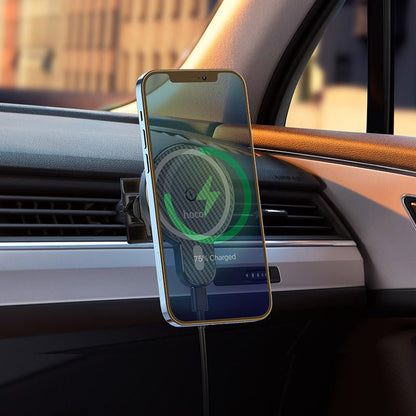 🚗 Hoco CA85 Magnetic Wireless Car Holder | MagSafe Charger for iPhone 12-15