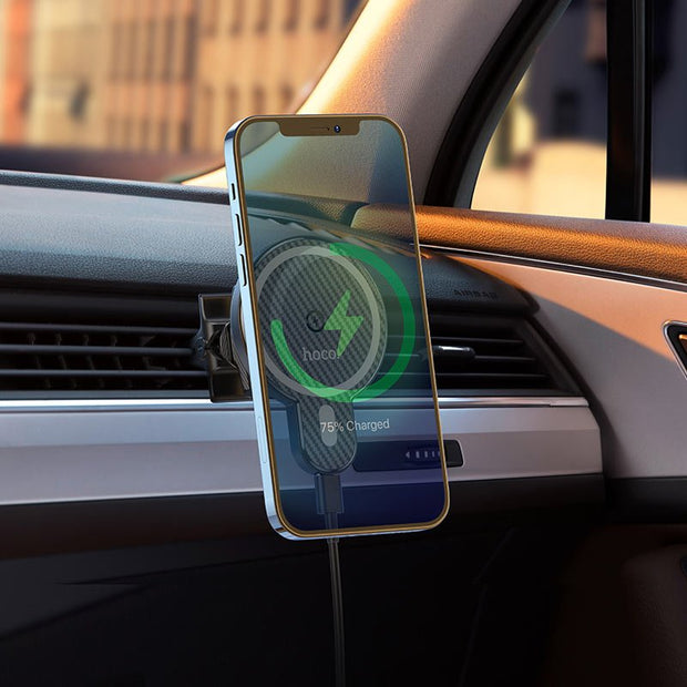 🚗 Hoco CA85 Magnetic Wireless Car Holder | MagSafe Charger for iPhone 12-15