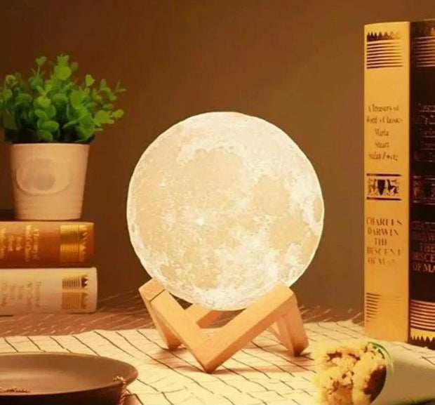 High Quality LED Moon Light Lamp With Stand - Mind Glowing 3D Lamp - Bedroom Led Bed Lamp Desk Lamp - Moonlight sensation Home decor