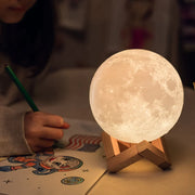 High Quality LED Moon Light Lamp With Stand - Mind Glowing 3D Lamp - Bedroom Led Bed Lamp Desk Lamp - Moonlight sensation Home decor