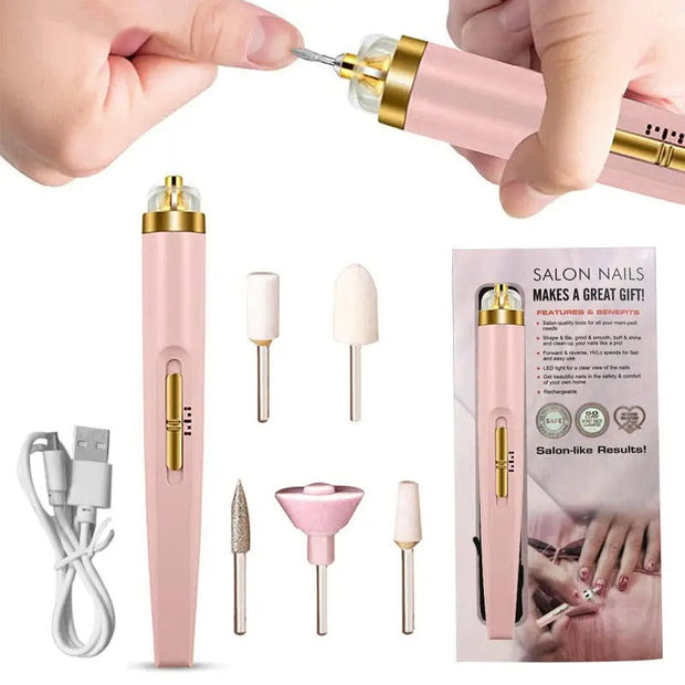 Professional Nail Drill 5 In 1 Accessories Tools Rechargeable Manicure Nail Tool