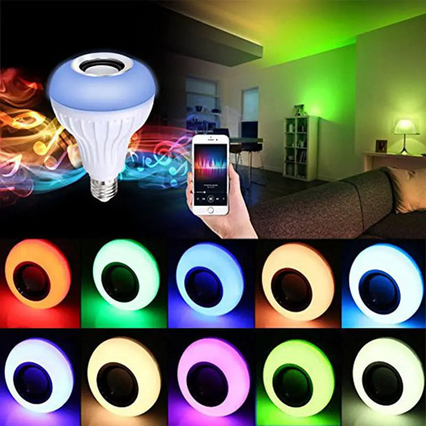 LED Music Light Bulb with Built in Bluetooth Speaker Wireless  RGBW LED Lamp 12W 110V 240V