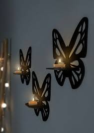 Pack of 4 Decorative Butterfly Wall Shelf, Decoration Candlestick, Wall Décor Ideas, Wooden Wall Shelves